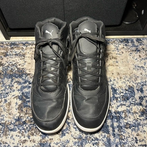 Puma Rebound Playoff Black & White High Top Lace-Up Sneakers Size 12 - Picture 3 of 10